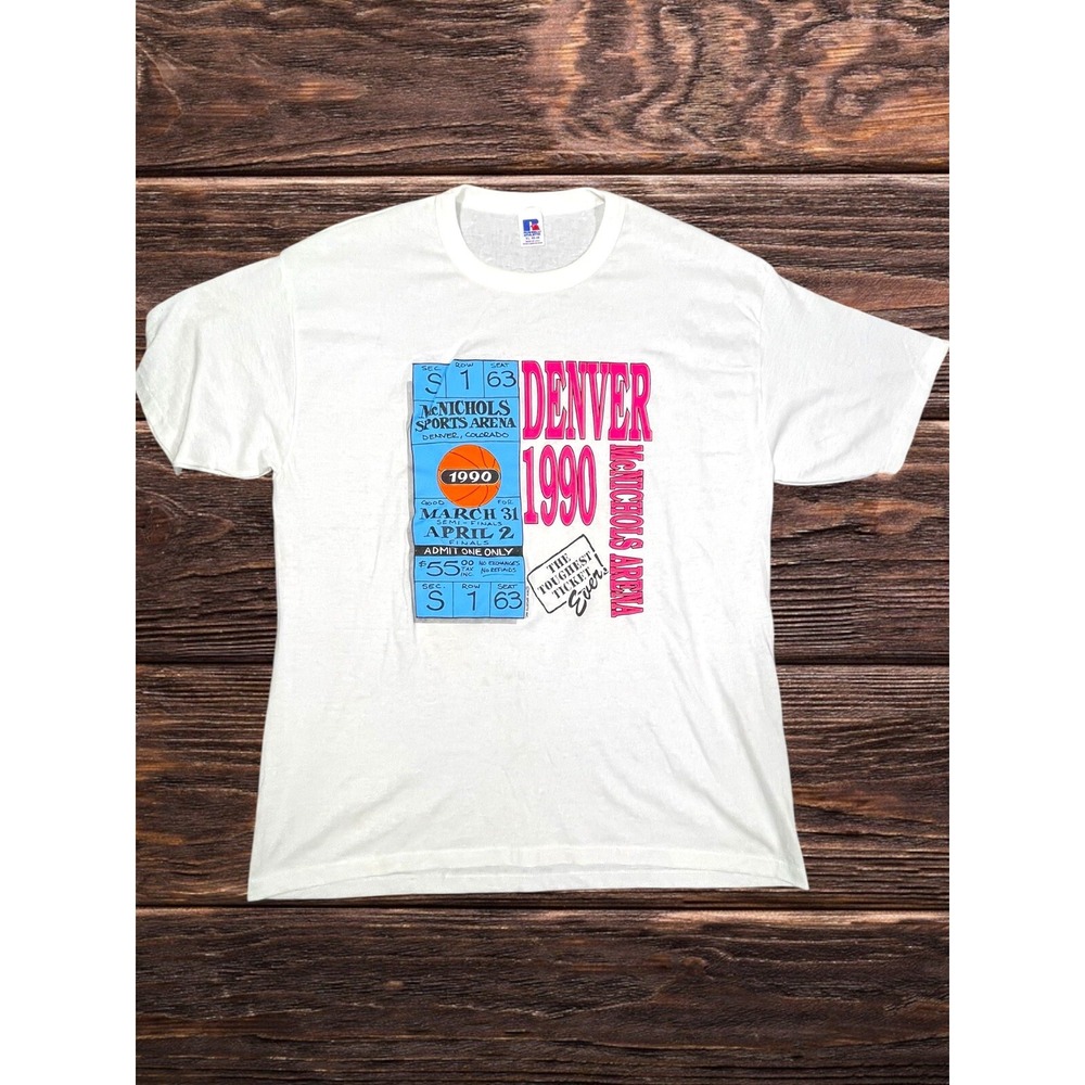 Vintage 1990 NCAA Final Four Denver T-shirt Single Stitch XL DUKE UNLV RARE NWT